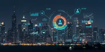 Futuristic interface showing advanced customer segmentation for automated campaigns