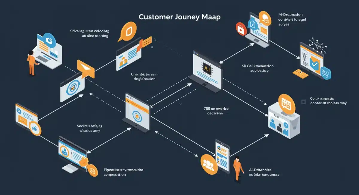 AI-driven customer journey map with personalized touchpoints