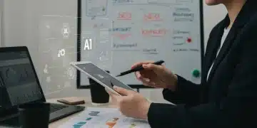 Content strategist reviewing AI-generated SEO content