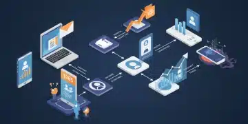 Illustration of interconnected digital marketing channels for cross-channel automation