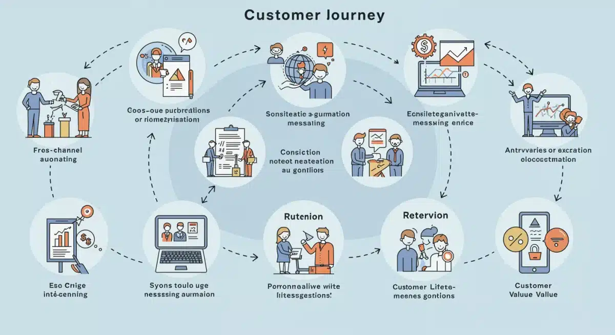 Infographic showing customer journey optimized by cross-channel automation