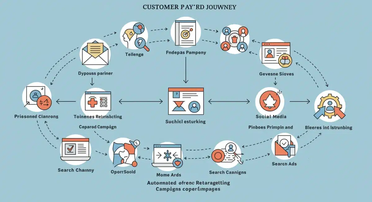Customer journey map with automated retargeting touchpoints