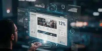 Futuristic e-commerce product page displaying conversion boost metrics