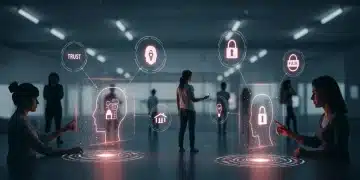 Ethical AI in Marketing: Building Trust Beyond 2025 Consumers interacting with ethical AI marketing interfaces, symbolizing trust and transparency