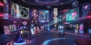 Entertainment & Advertising: Q1 2025 Strategy Shifts Futuristic digital landscape blending entertainment and advertising seamlessly