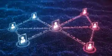 Futuristic network of websites illustrating high-authority backlinks