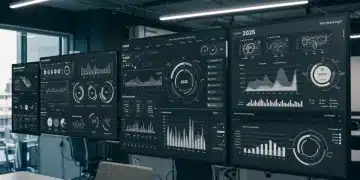 Futuristic marketing dashboard showcasing predictive analytics for consumer behavior in 2025