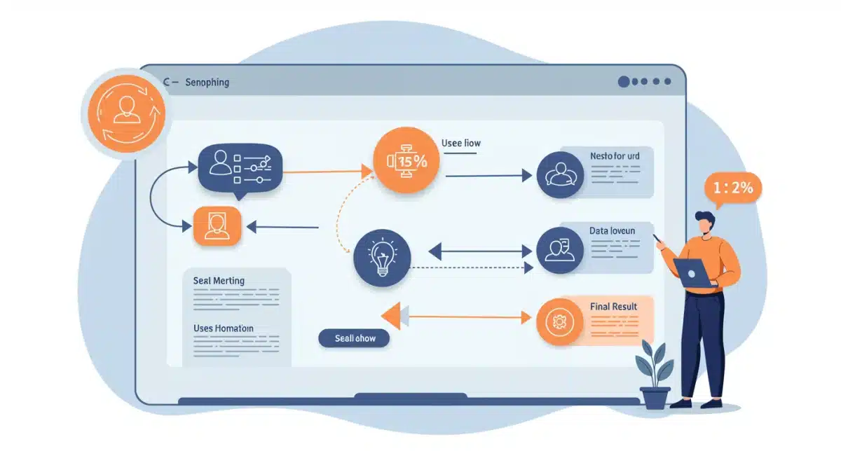 Infographic illustrating the user journey and data collection points within an interactive quiz.