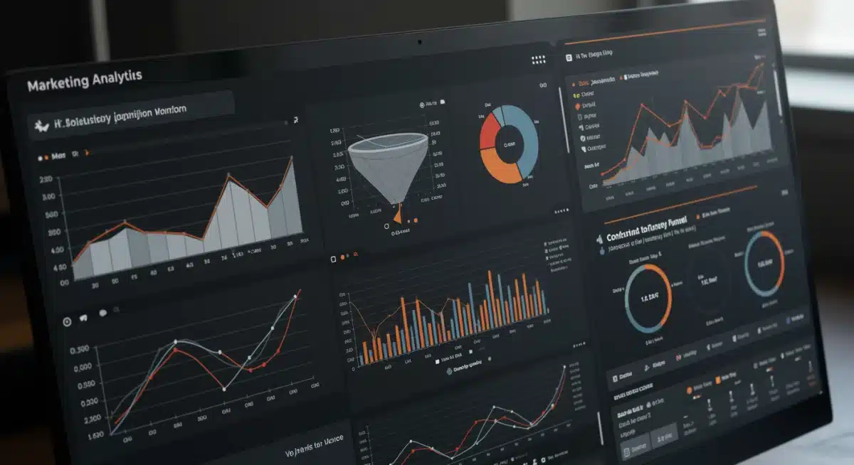 Marketing analytics dashboard showing data insights and budget optimization.