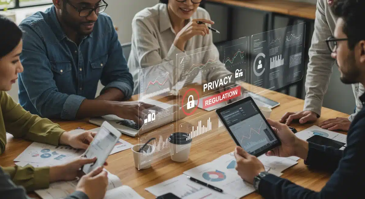 Marketing team strategizing for privacy-centric campaigns