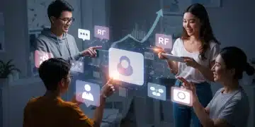 Micro-influencers engaging with followers, symbolizing higher ROI in 2025.