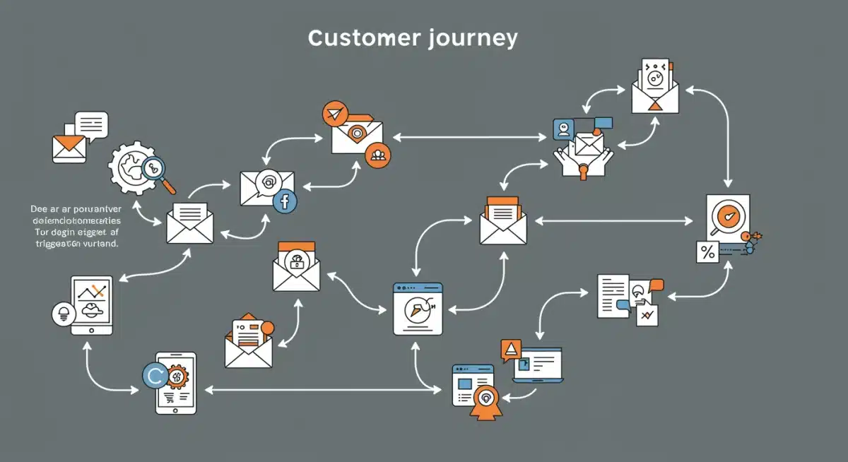 Infographic depicting personalized customer journey with automation triggers