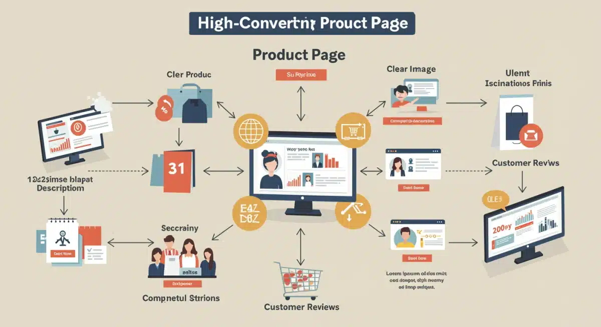Infographic detailing elements of a high-converting e-commerce product page