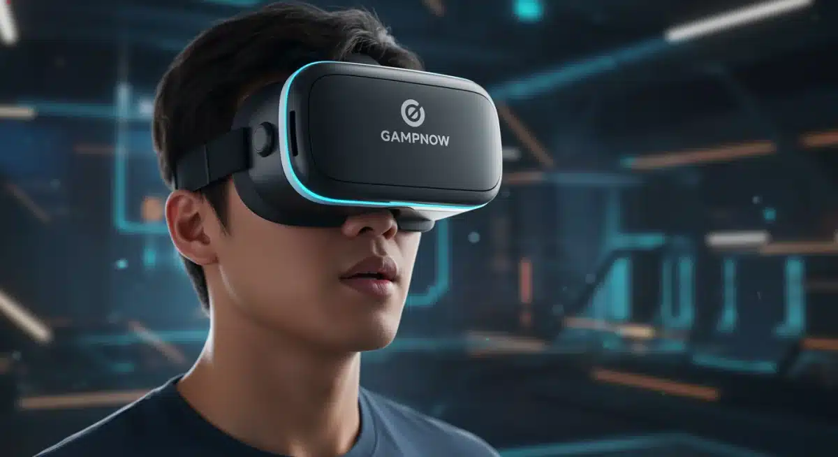 Individual immersed in a virtual reality experiential marketing activation.